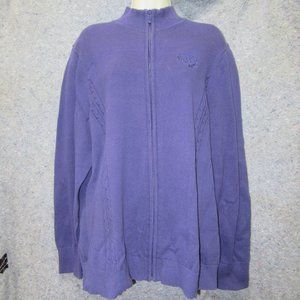 Purple Tommy Hilfiger Zip Up Sweater